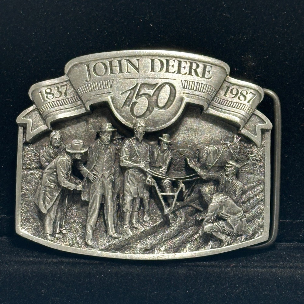 1987 John Deere 150th Anniversary Belt Buckle 15113 Self Scouring Plow 1837